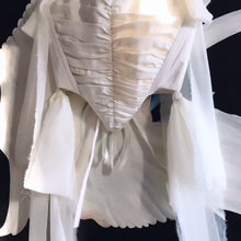 Load and play video in Gallery viewer, Ruched Ivory French Satin Corset