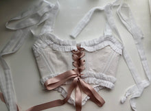 Load image into Gallery viewer, White Ruffle Overbust