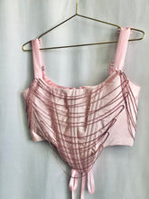 Load image into Gallery viewer, Draped rhinestone taffeta overbust