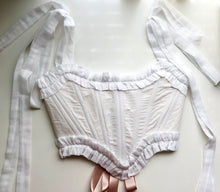 Load image into Gallery viewer, White Ruffle Overbust