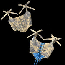 Load image into Gallery viewer, Vintage French Toile Scenery Corset