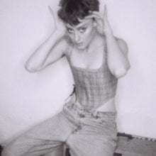 Load image into Gallery viewer, Plaid Side-Lace Piping Corset