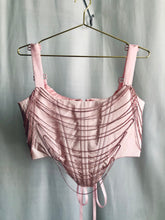 Load image into Gallery viewer, Draped rhinestone taffeta overbust