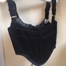 Load image into Gallery viewer, Black Velvet Corduroy Corset