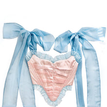 Load image into Gallery viewer, Pink & Blue Lacey Ruched Overbust