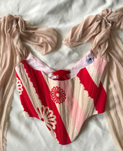 Load image into Gallery viewer, Pink & Red Silk kimono corset