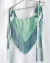 Load image into Gallery viewer, Sea Foam Moire Tassel Corset