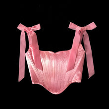 Load image into Gallery viewer, Bubblegum Pink Satin Ballet Corset