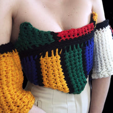 Load image into Gallery viewer, Color Block Knit Crochet Corset