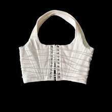 Load image into Gallery viewer, Ribbed Cotton Corset with Fan lacing