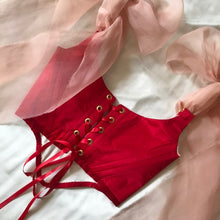 Load image into Gallery viewer, Red Silk Ballet Corset