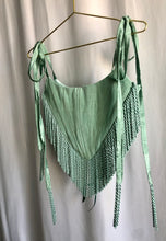 Load image into Gallery viewer, Sea Foam Moire Tassel Corset