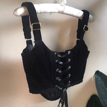 Load image into Gallery viewer, Black Velvet Corduroy Corset