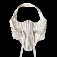 Load image into Gallery viewer, Ribbed Cotton Corset with Fan lacing