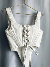 Cargar imagen en el visor de la galería, Contrast White Denim Corset