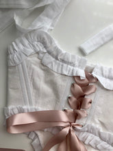 Load image into Gallery viewer, White Ruffle Overbust