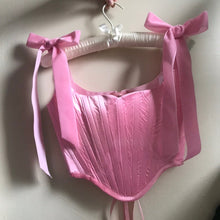 Load image into Gallery viewer, Bubblegum Pink Satin Ballet Corset