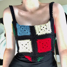 Load image into Gallery viewer, Handmade Upcycled Crochet Blanket Corset