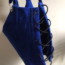 Load image into Gallery viewer, Blue Overall Side-lace Corduroy Corset
