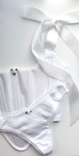 Load image into Gallery viewer, White Cotton Pointelle Overbust