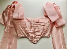 Load image into Gallery viewer, Pink Satin Ruched Overbust