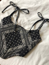 Load image into Gallery viewer, Coated denim bandana corset
