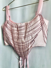 Load image into Gallery viewer, Draped rhinestone taffeta overbust