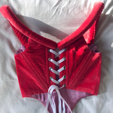 Load image into Gallery viewer, Red Velvet Puff Corset