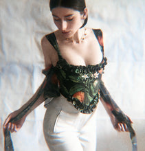 Load image into Gallery viewer, The ruffled citrus corset