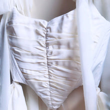 Load image into Gallery viewer, Ruched Ivory French Satin Corset