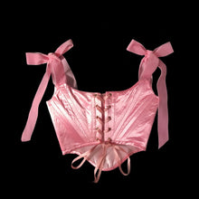 Load image into Gallery viewer, Bubblegum Pink Satin Ballet Corset