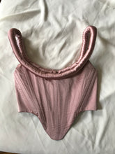 Load image into Gallery viewer, Pink satin puff corset