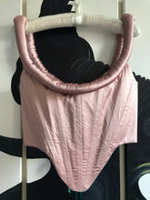 Load image into Gallery viewer, Pink satin puff corset
