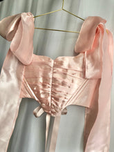 Load image into Gallery viewer, Pink Satin Ruched Overbust
