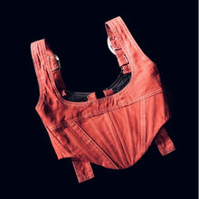 Load image into Gallery viewer, Upcycled Denim Underbust Corset