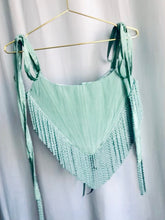 Load image into Gallery viewer, Sea Foam Moire Tassel Corset