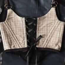 Load image into Gallery viewer, Reversible Plaid & Velvet Ballet Corset