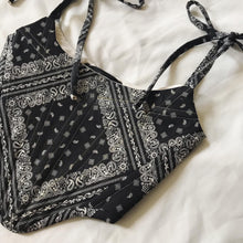 Load image into Gallery viewer, Coated denim bandana corset
