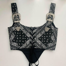 Load image into Gallery viewer, Buckled Bandana Underbust Corset