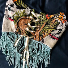 Load image into Gallery viewer, Strapless Kitty Velvet Fringe Corset