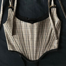 Load image into Gallery viewer, Reversible Plaid & Velvet Ballet Corset