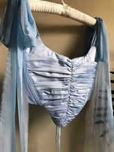 Load image into Gallery viewer, Ruched Powder Blue Satin Corset