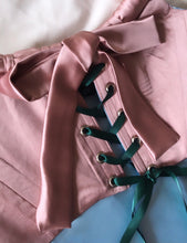Load image into Gallery viewer, Pink satin puff corset