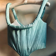 Load image into Gallery viewer, Mint Moire Puff Corset