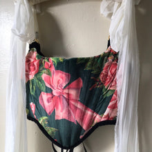 Load image into Gallery viewer, Rococo Pink Bow Velvet Ballet Corset