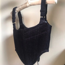 Load image into Gallery viewer, Black Velvet Corduroy Corset