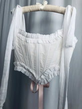 Load image into Gallery viewer, White Ruffle Overbust