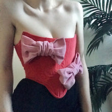 将图片加载到图库查看器,Strapless Velvet Bow Corset