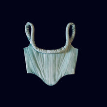 Load image into Gallery viewer, Mint Moire Puff Corset