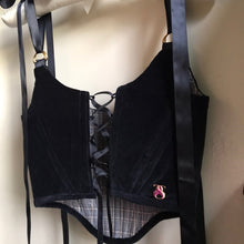 Load image into Gallery viewer, Reversible Plaid & Velvet Ballet Corset